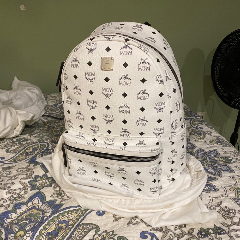 MCM white backpack